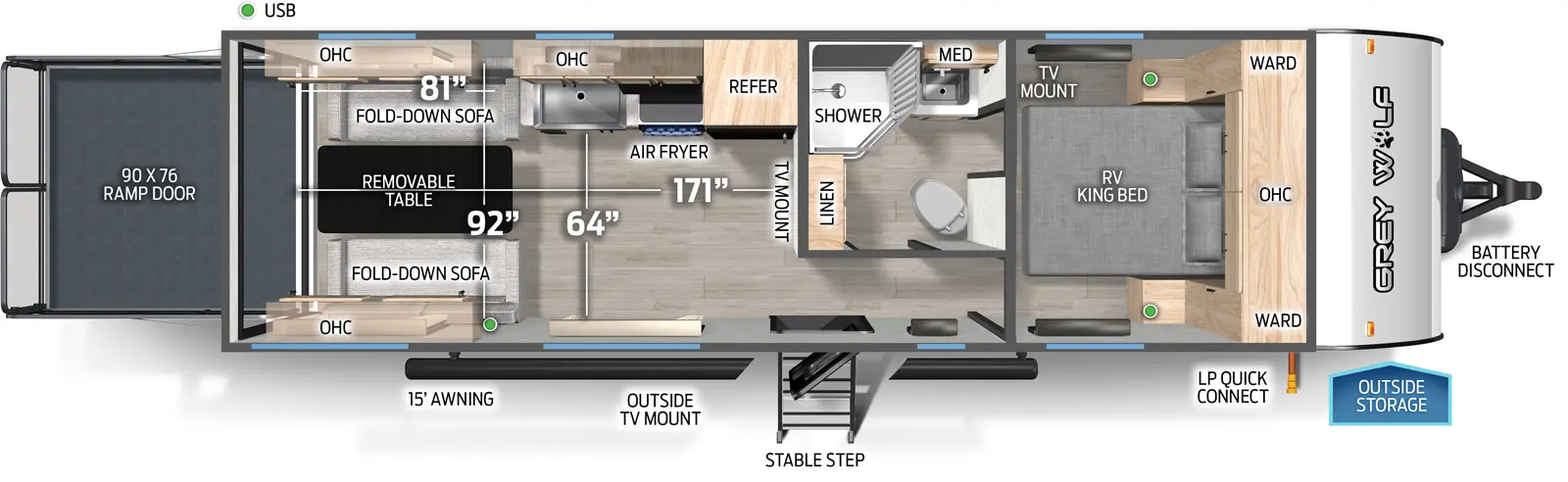 Grey Wolf 25RRT Floorplan